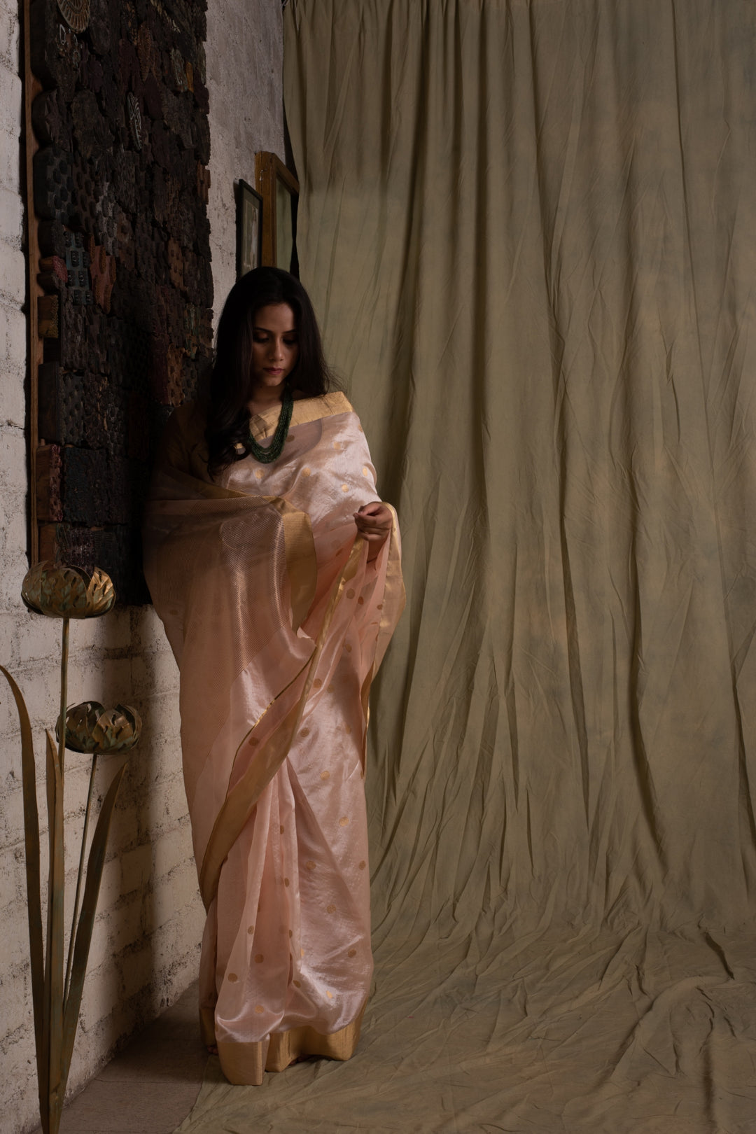 Omya- Pink Silk Chanderi Saree