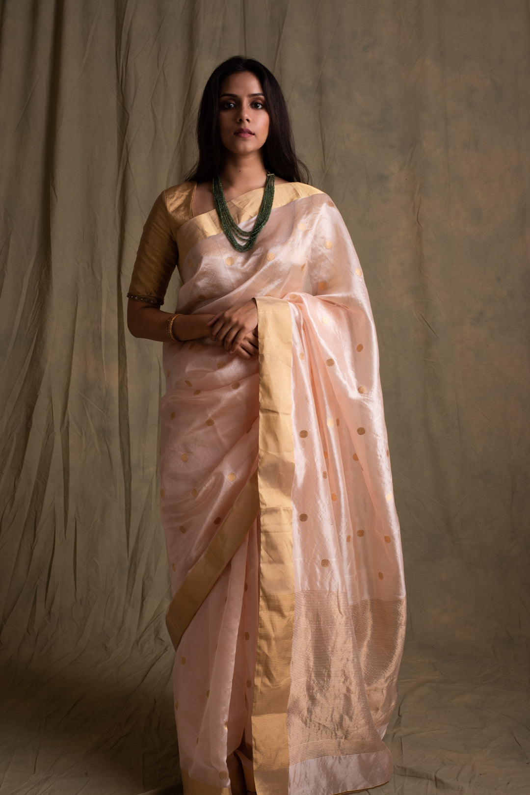 Omya- Pink Silk Chanderi Saree