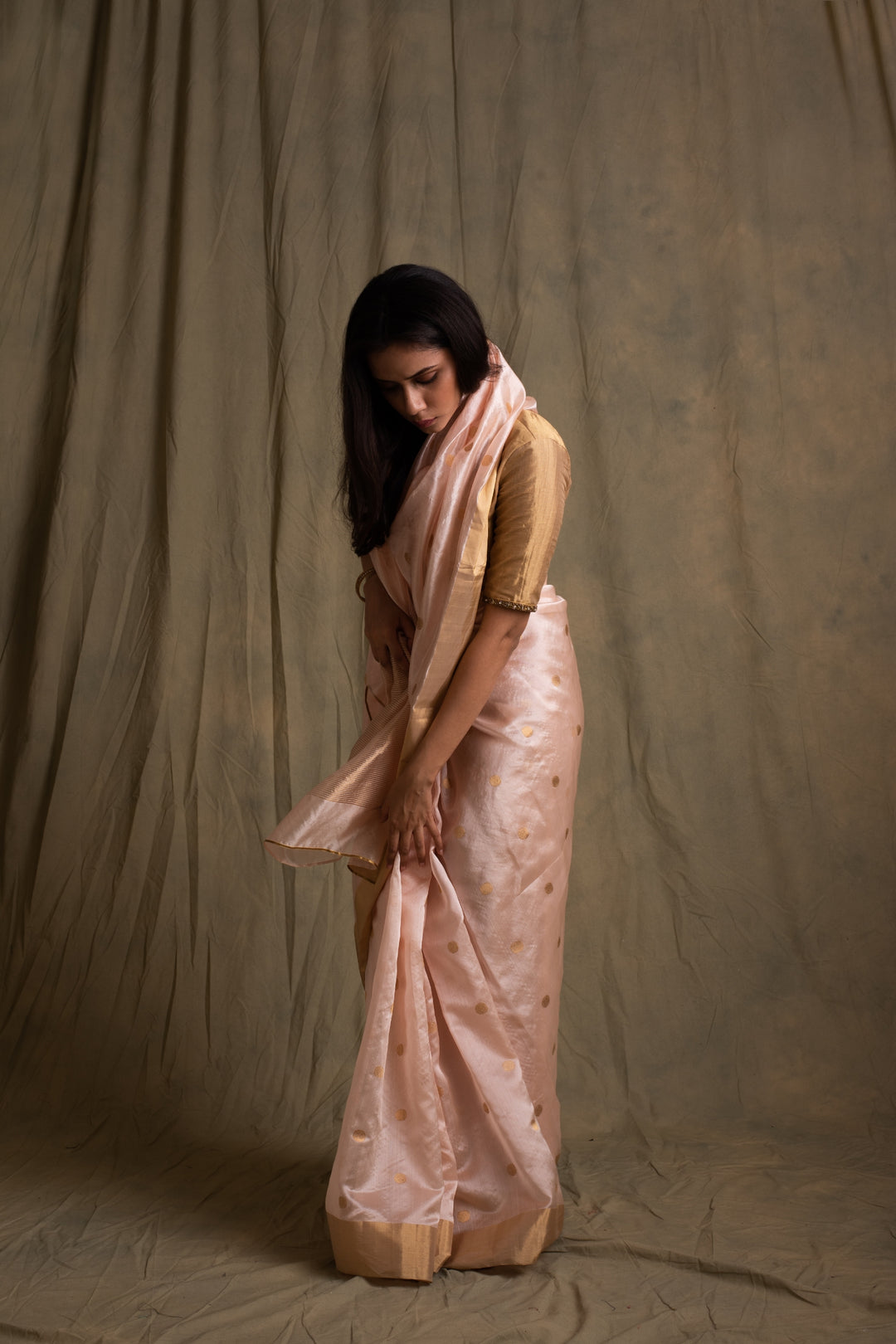 Omya- Pink Silk Chanderi Saree