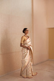 SARAI- Ivory Silk Brocade Banarasi Saree