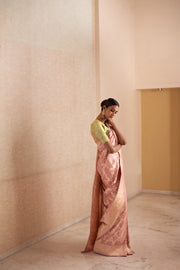PARA- Blush Pink Silk Brocade Banarasi Saree