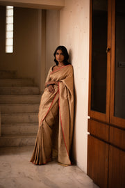 SUKHADA- Beige Silk Brocade Banarasi Saree