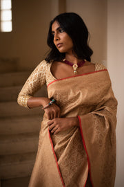 SUKHADA- Beige Silk Brocade Banarasi Saree