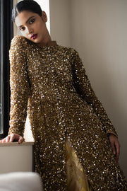 Sania- Gold Tulle  Jacket with Sequin