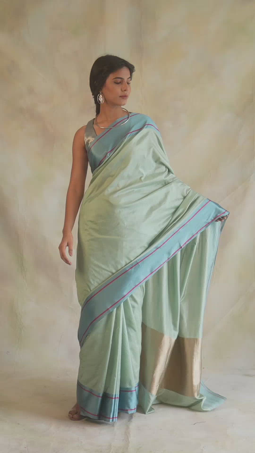 Kalpi (Aquamarine)- Aquamarine Silk Brocade Banarasi Saree