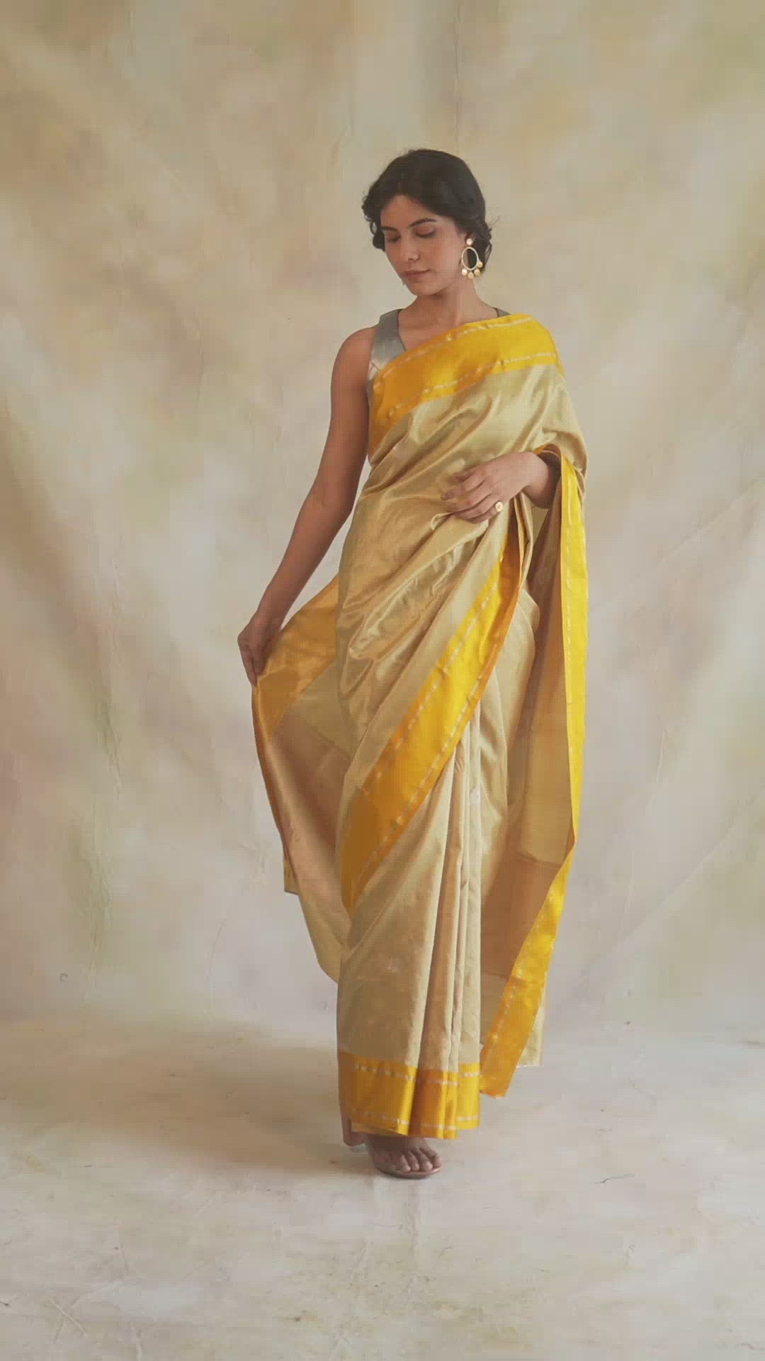 Amaltas- Yellow Silk Brocade Banarasi Saree