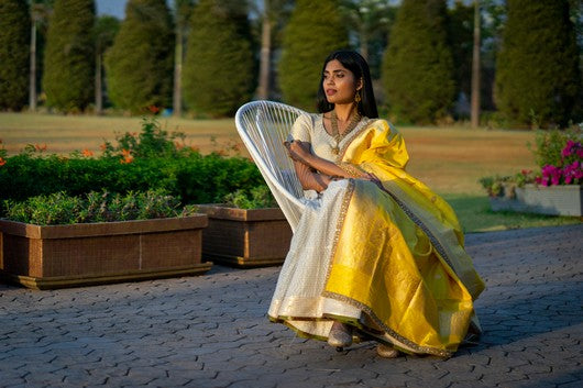 Suvarna- Yellow Silk Brocade Dupatta