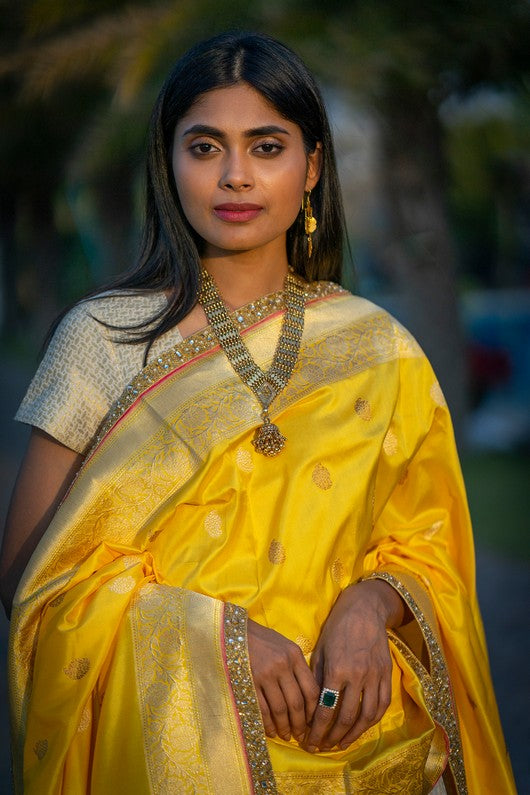 Suvarna- Yellow Silk Brocade Dupatta